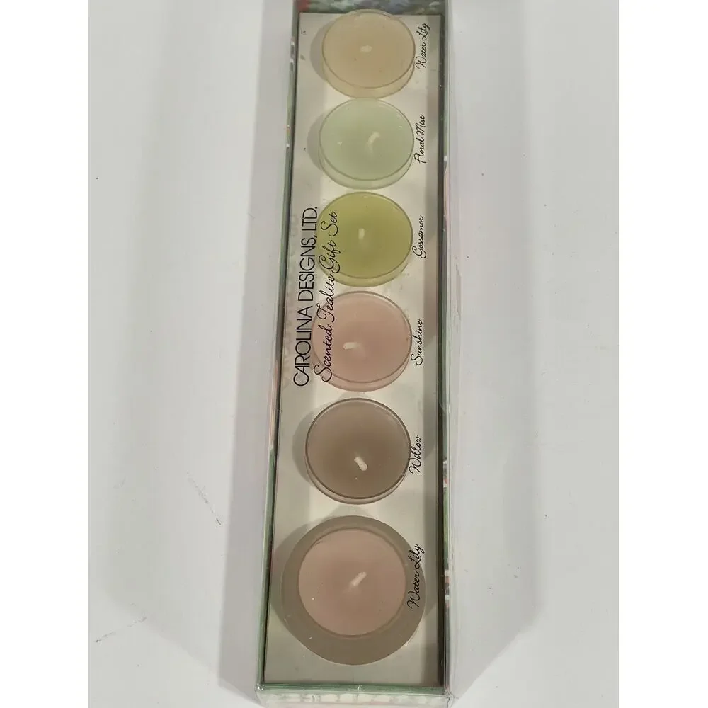 Carolina Designs Scented Tealite Gift Set 6‎ Candles & 1 Holder Tea Light Candle